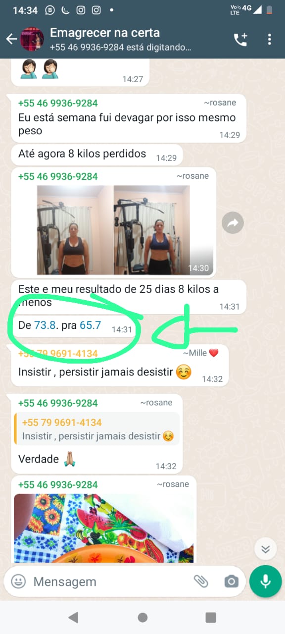 Print de depoimento de cliente do Método Emagrecer na Certa